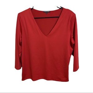 A’Nue Ligne Red Tactel and Lycra Blend Top L